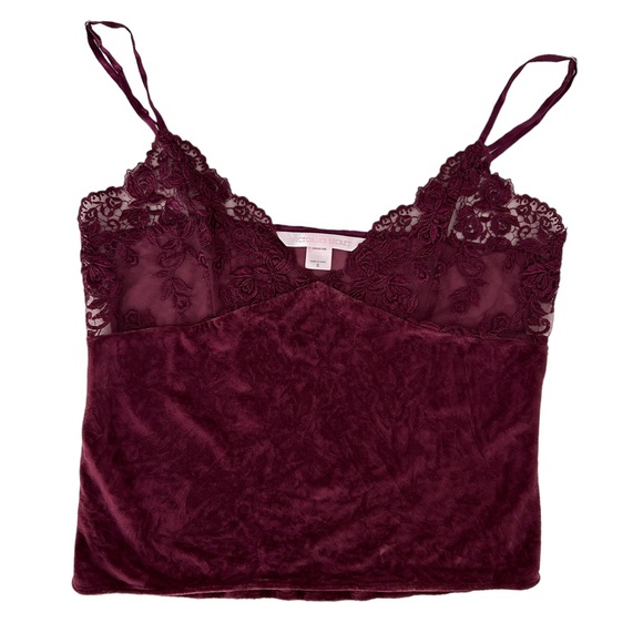 Vintage Victoria's Secret Y2K Silk Blend Lace & Crushed Velvet Cami Top (S) - Picture 7 of 12